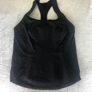 Lululemon black racer tank with bra